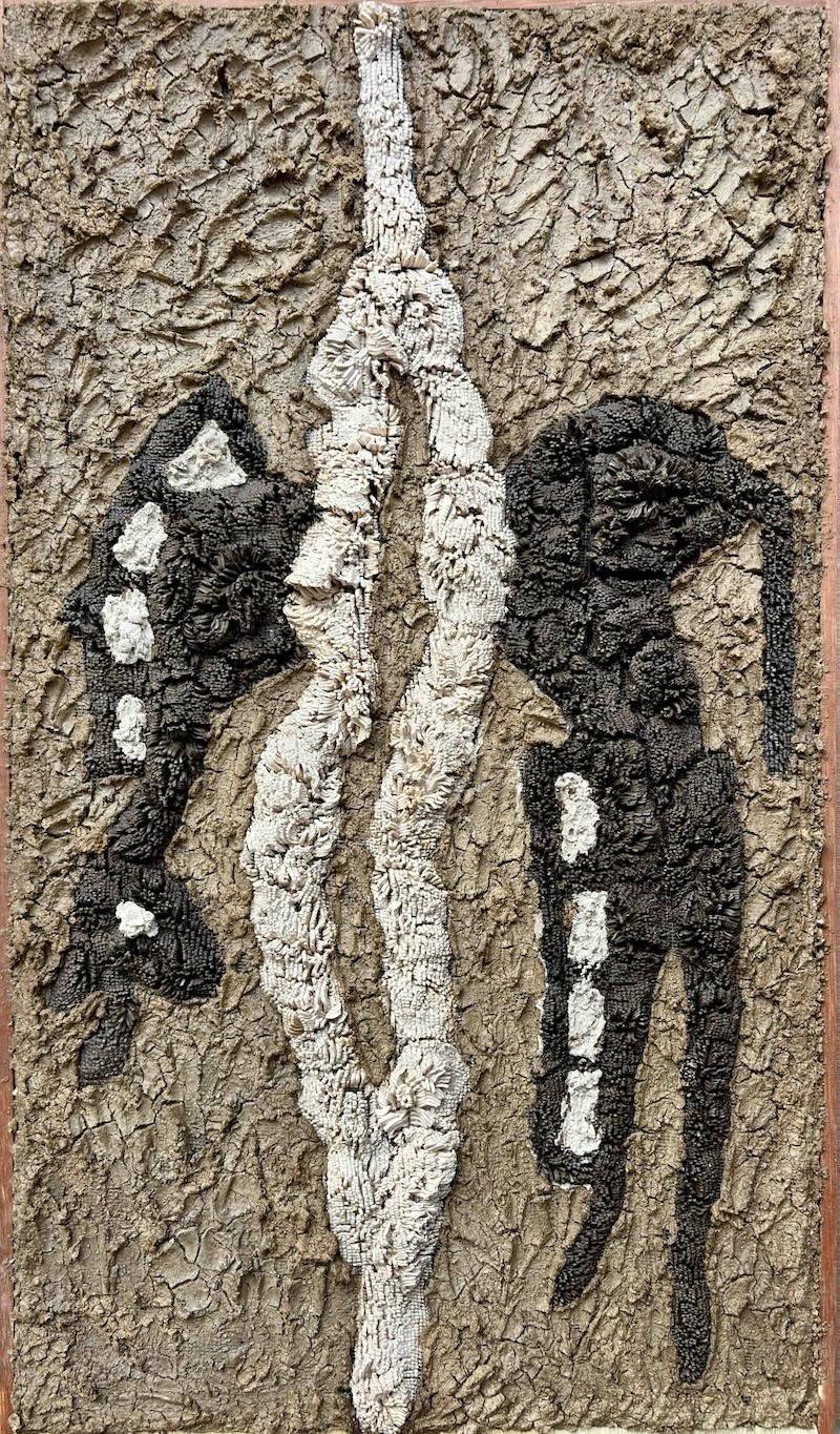 Mojahid Musa, found object, clay painting, dhaka art summit